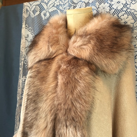 Joseph Ribkoff - Fur Poncho in Champagne - Picture 4 of 10